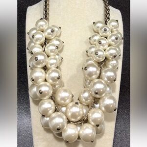 Zara White Pearl Statement Necklace